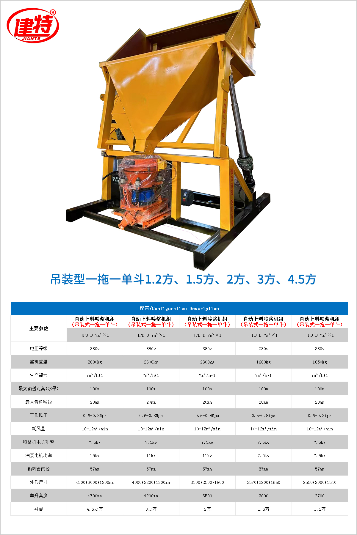 01-吊裝式一拖一單斗JPD-D 7m3×1（1.5方、2方、3方）